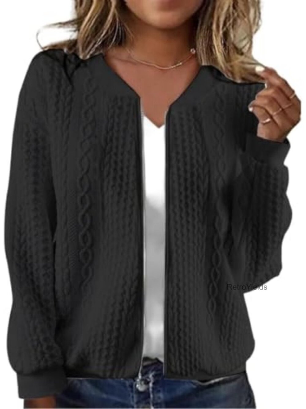 Women's Zip Up Sweatshirt Jacket Stand Collar Casual Coat Pockets